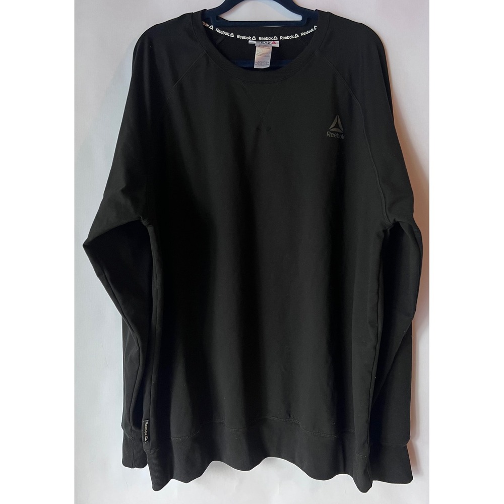 Reebok Black Crew Neck Long Sleeve‎ Athletic Sweatshirt XL TG